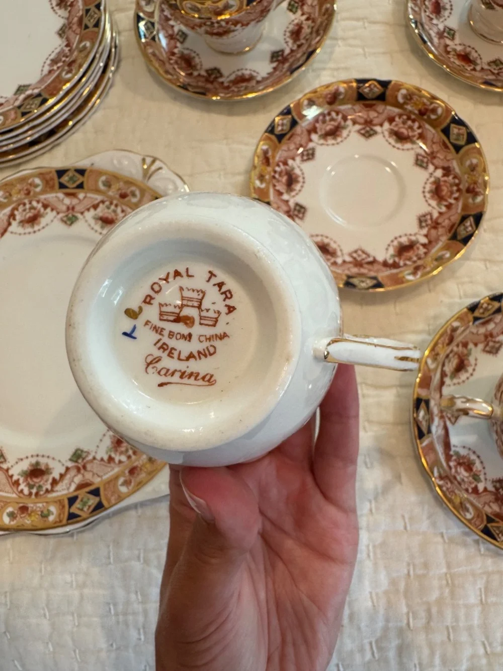 21 PIECE ROYAL TARA CARINA BONE CHINA DESSERT SET IRISH